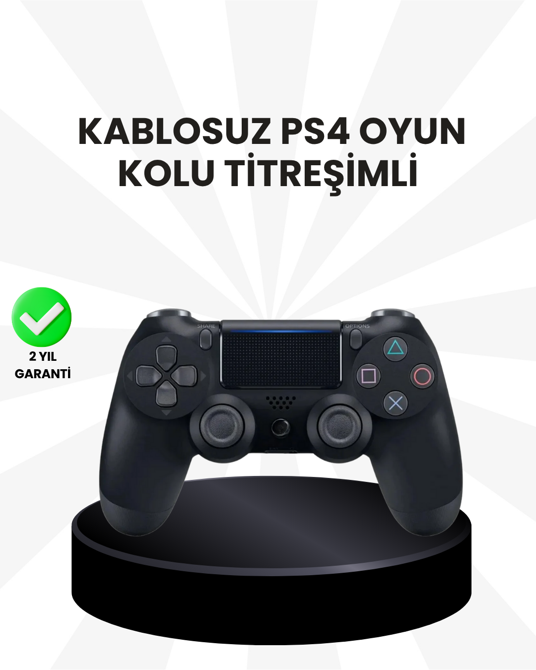 Şarjlı Kablosuz PS4 Oyun Kolu Titreşimli Hassas Kontrol - Bayi Depom Şarjlı Kablosuz PS4 Oyun Kolu Titreşimli Hassas Kontrol - Bayi Depom
