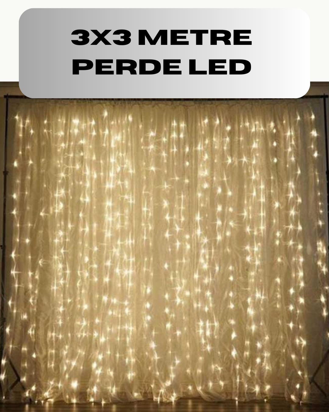 3x3 Perde LED Işık Şelale Model Özel Gün Dekoratif Aydınlatma - Bayi Depom