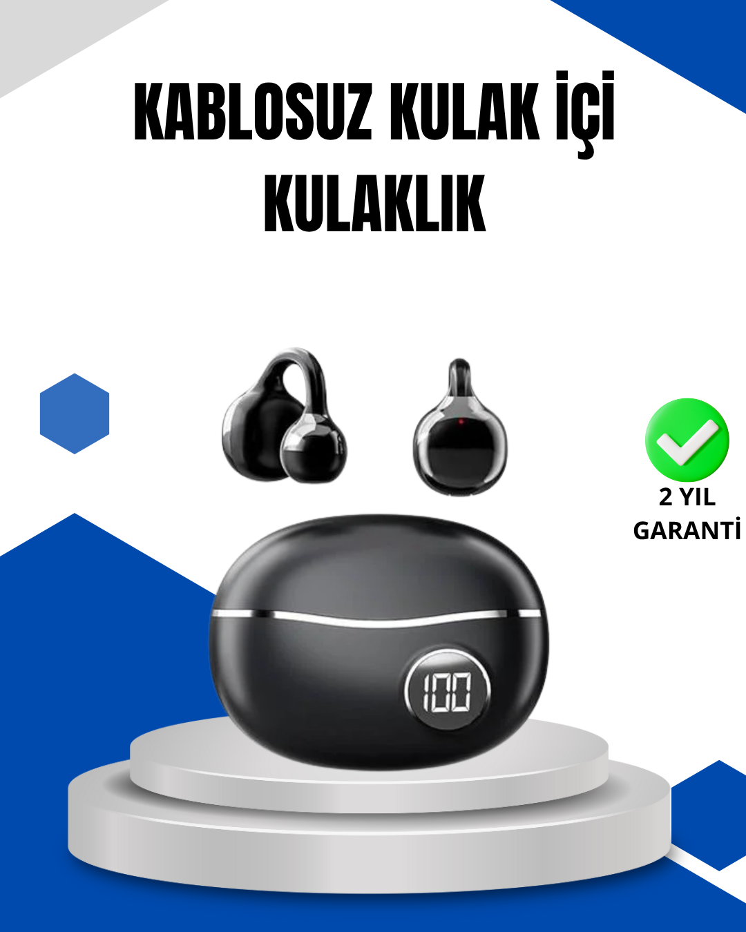 Bluetooth 5.4 Kablosuz Kulaklık – Açık Kulak Güvenli Tasarım ve Hızlı Şarj Özelliği - Bayi Depom