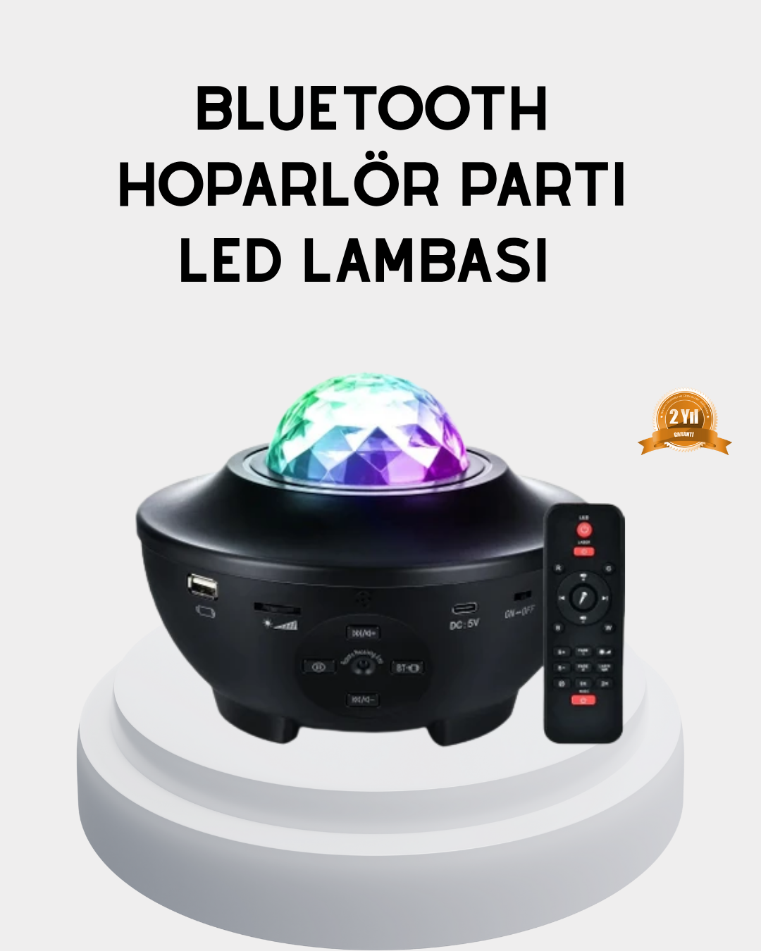 LED Yıldızlı Projektör Galaxy Modlu Renk ve Parlaklık Ayarlı Gece Lambası - Bayi Depom