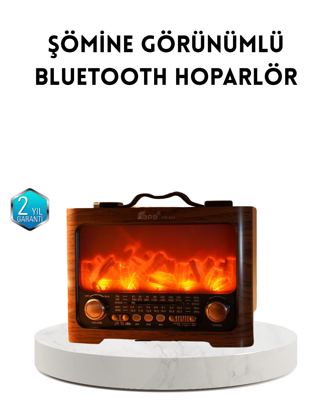 Şömine Efektli Solar Hoparlör Bluetooth 5.3 Radyo AUX USB TF Destekli - Bayi Depom Şömine Efektli Solar Hoparlör Bluetooth 5.3 Radyo AUX USB TF Destekli - Bayi Depom