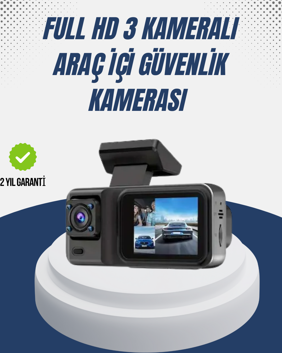 1080P Üç Kameralı Araç Kamerası Wi-Fi Destekli Park Modu ve G-Sensörlü - Bayi Depom 1080P Üç Kameralı Araç Kamerası Wi-Fi Destekli Park Modu ve G-Sensörlü - Bayi Depom