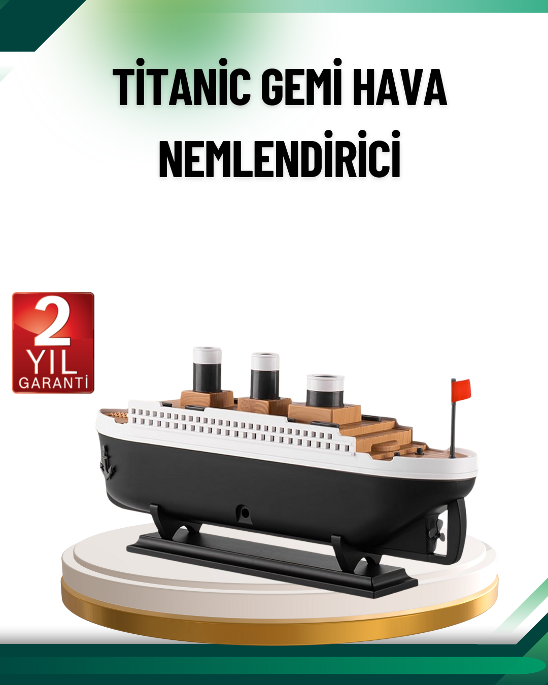 Buhar Efektli Titanik Gemi Oda Kokusu Difüzör LED Işıklı Nemlendirici - Bayi Depom