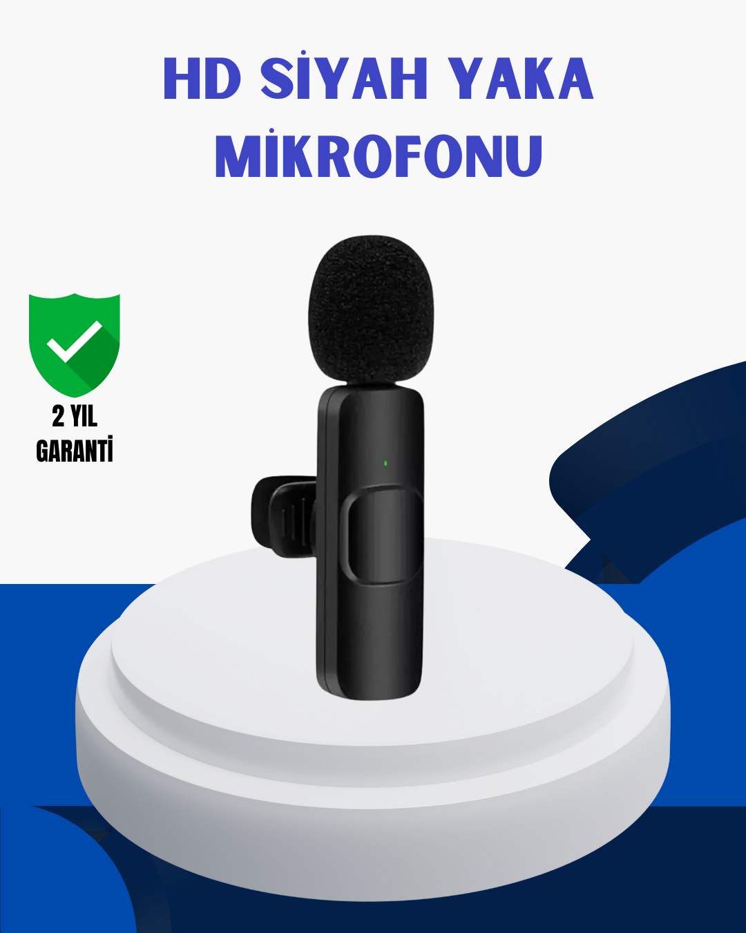 iPhone İçin Çift Mikrofonlu Telsiz Yaka Mikrofonu 360 Derece HD Ses - Bayi Depom