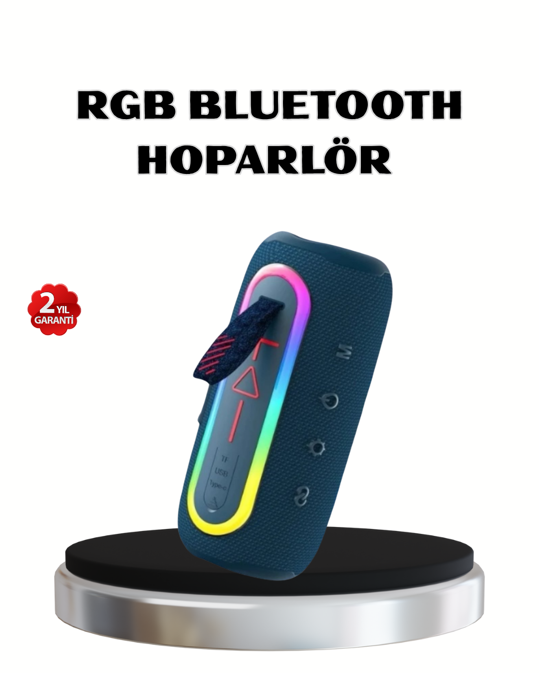 Mini Mavi Bluetooth Hoparlör Şık Görünüm ve Taşınabilir Güçlü Ses - Bayi Depom