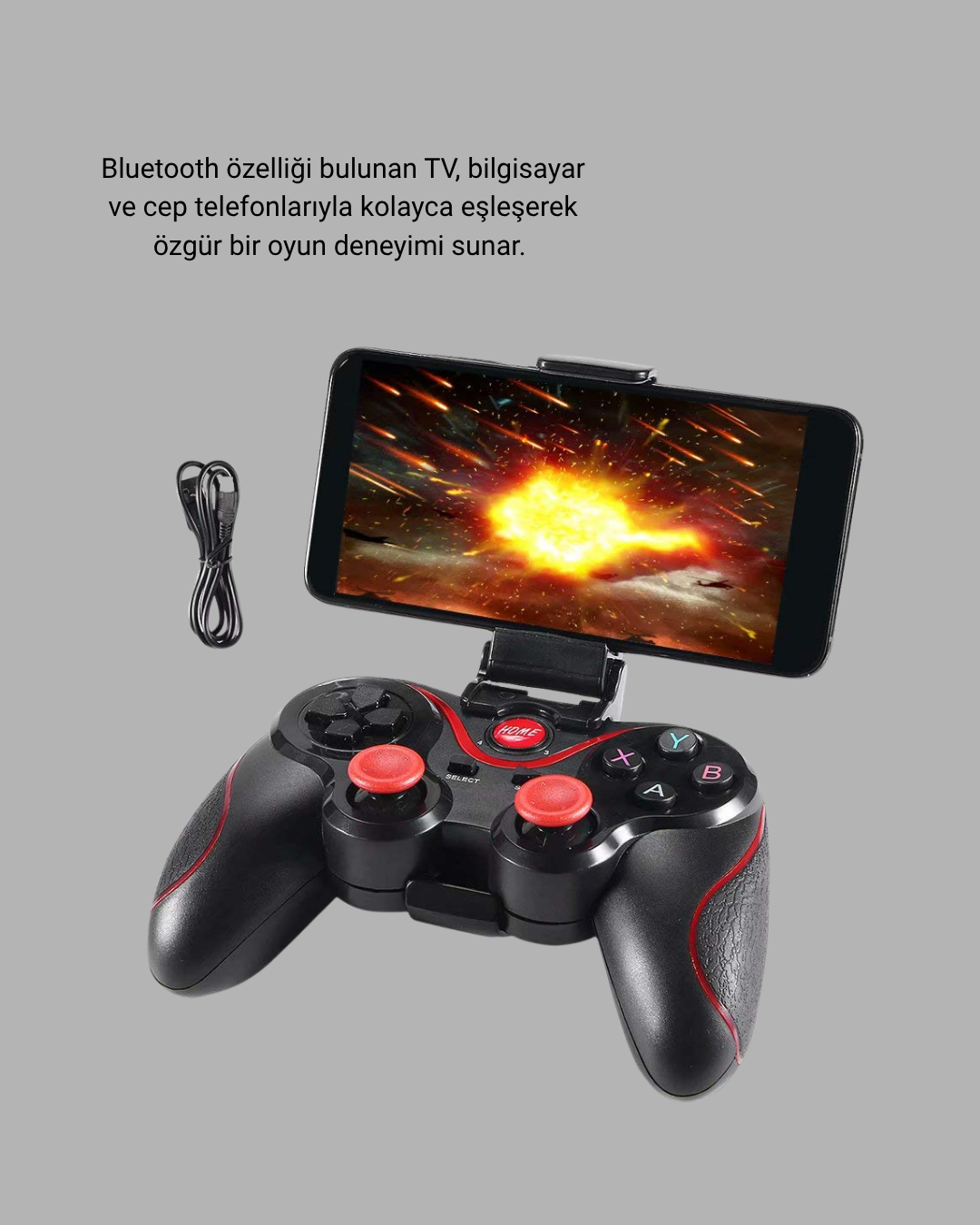 Bluetooth Gamepad Kablosuz Oyun Kumandası Tek Cihaz Destekli - Bayi Depom Bluetooth Gamepad Kablosuz Oyun Kumandası Tek Cihaz Destekli - Bayi Depom