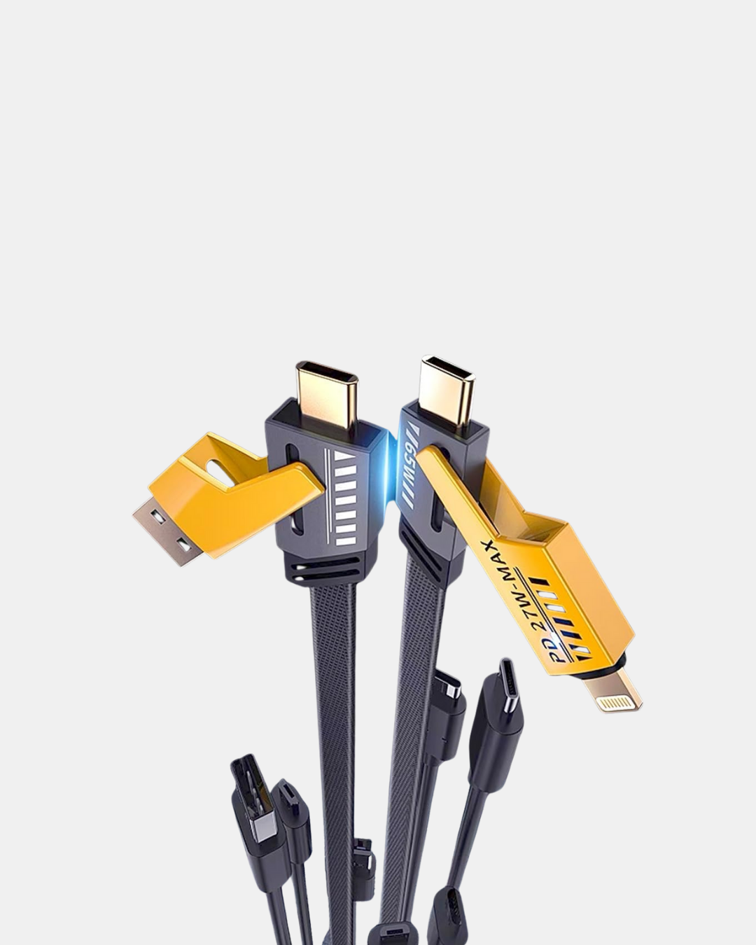 65W 4’ü 1 Arada Örgülü Hızlı Şarj Kablosu USB-C USB-A Çoklu Şarj Dayanıklı - Bayi Depom 65W 4’ü 1 Arada Örgülü Hızlı Şarj Kablosu USB-C USB-A Çoklu Şarj Dayanıklı - Bayi Depom