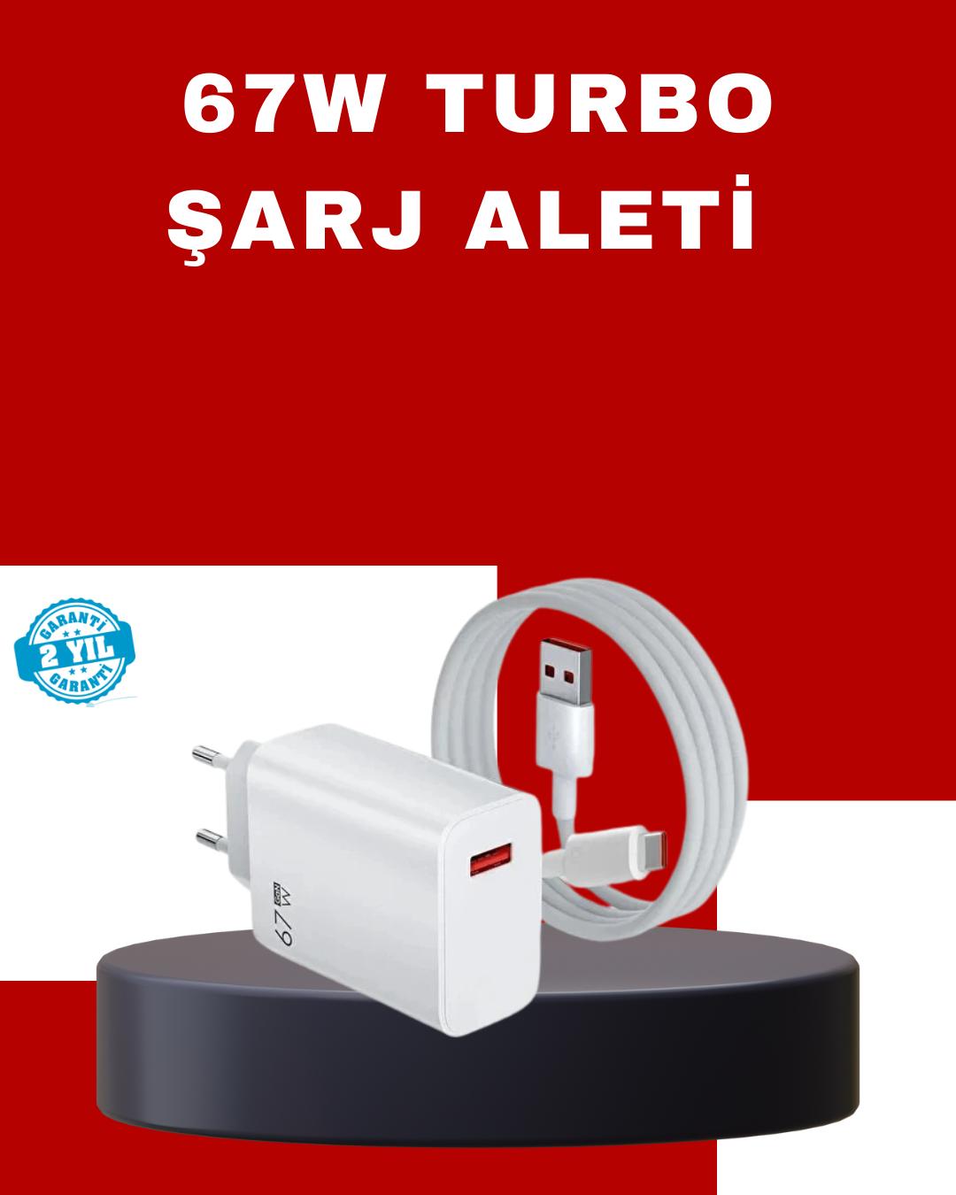 67 Watt Yüksek Güç Şarj Adaptörü Mi 10 Mi 11 Mi 12 Uyumlu - Bayi Depom