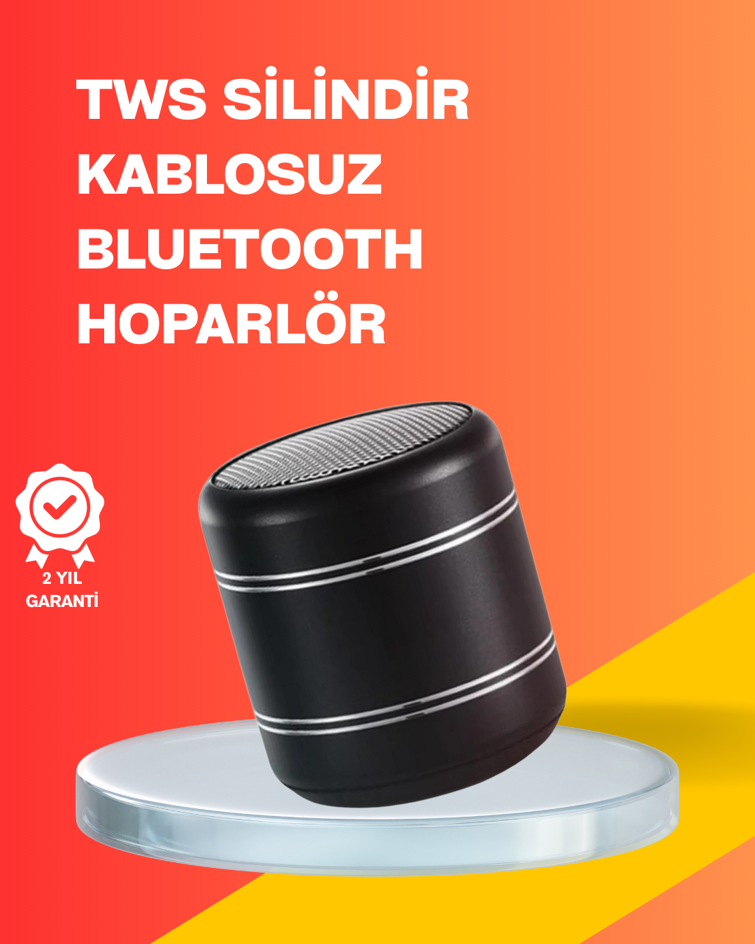 Mini Silindir Kablosuz Hoparlör Güçlü Ses 4W Bas + TWS Senkron Özellik - Bayi Depom