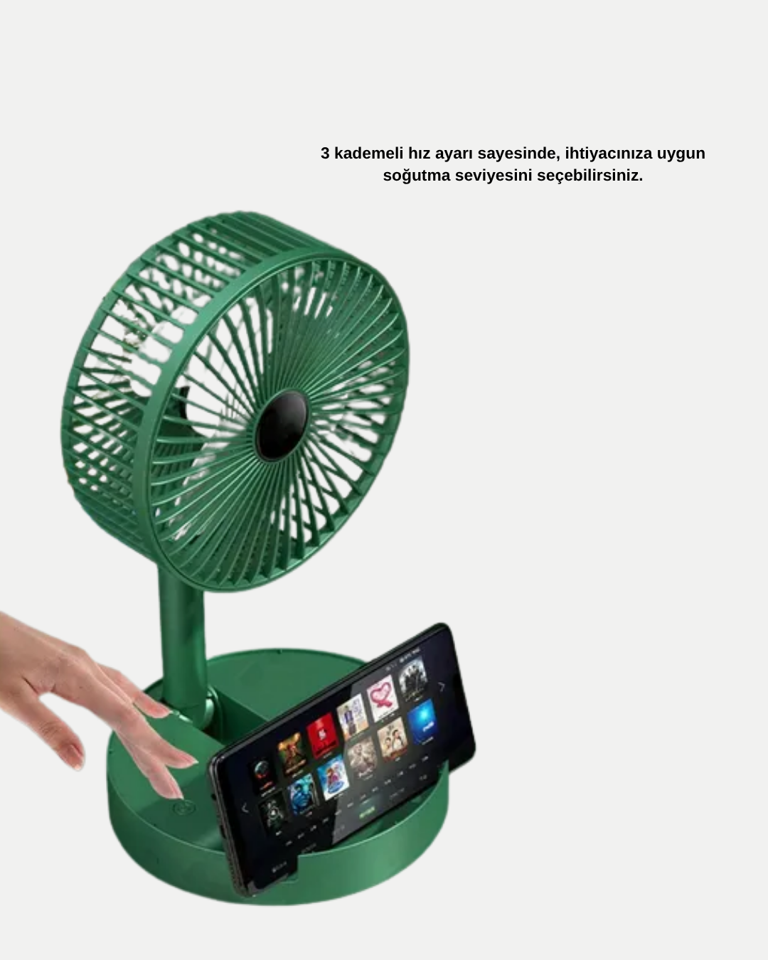 Katlanabilir Şarjlı Mini Fan 3 Kademeli Hız Ayarlı Taşınabilir - Bayi Depom