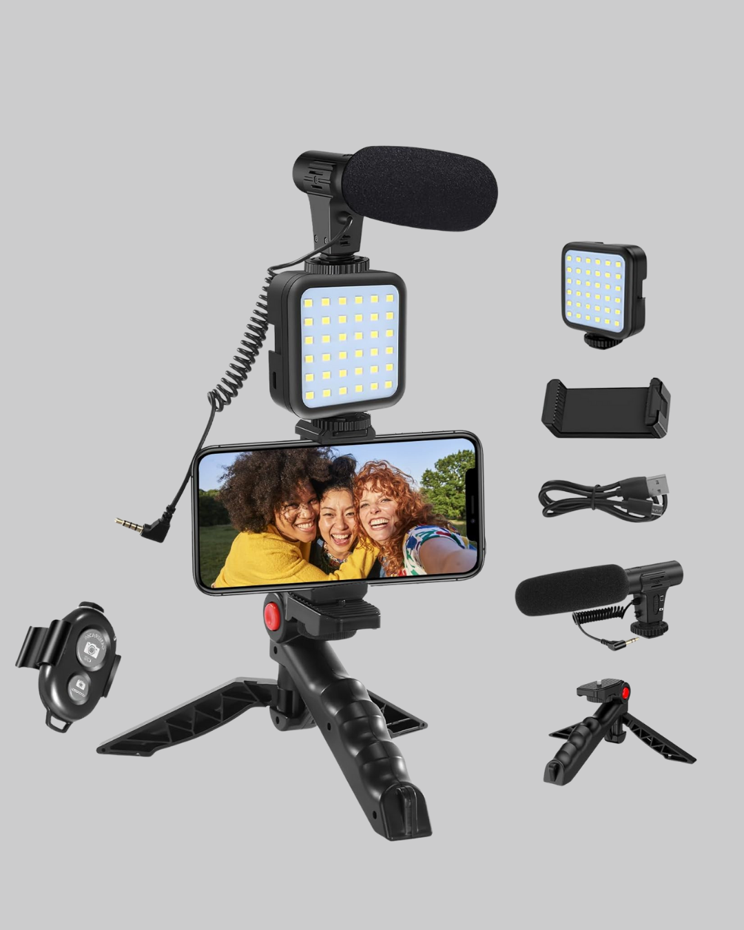 Telefon Video Çekim Kiti LED Aydınlatma Mikrofon Tripodlu Tam Set - Bayi Depom Telefon Video Çekim Kiti LED Aydınlatma Mikrofon Tripodlu Tam Set - Bayi Depom