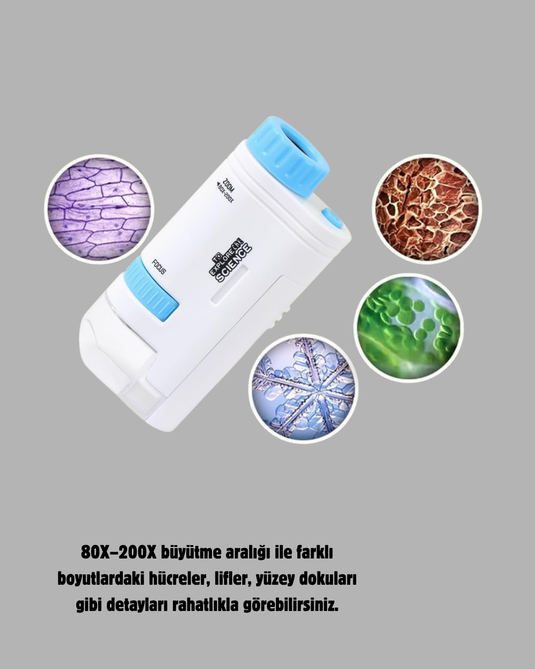 Taşınabilir Eğitim Mikroskobu 80X–200X LED Işıklı ve Darbeye Dayanıklı - Bayi Depom Taşınabilir Eğitim Mikroskobu 80X–200X LED Işıklı ve Darbeye Dayanıklı - Bayi Depom