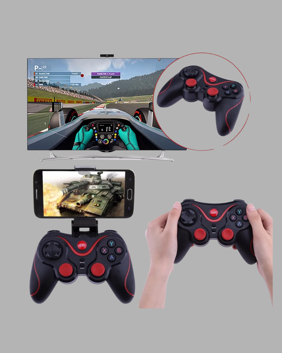 Bluetooth Gamepad Kablosuz Oyun Kumandası Tek Cihaz Destekli - Bayi Depom Bluetooth Gamepad Kablosuz Oyun Kumandası Tek Cihaz Destekli - Bayi Depom