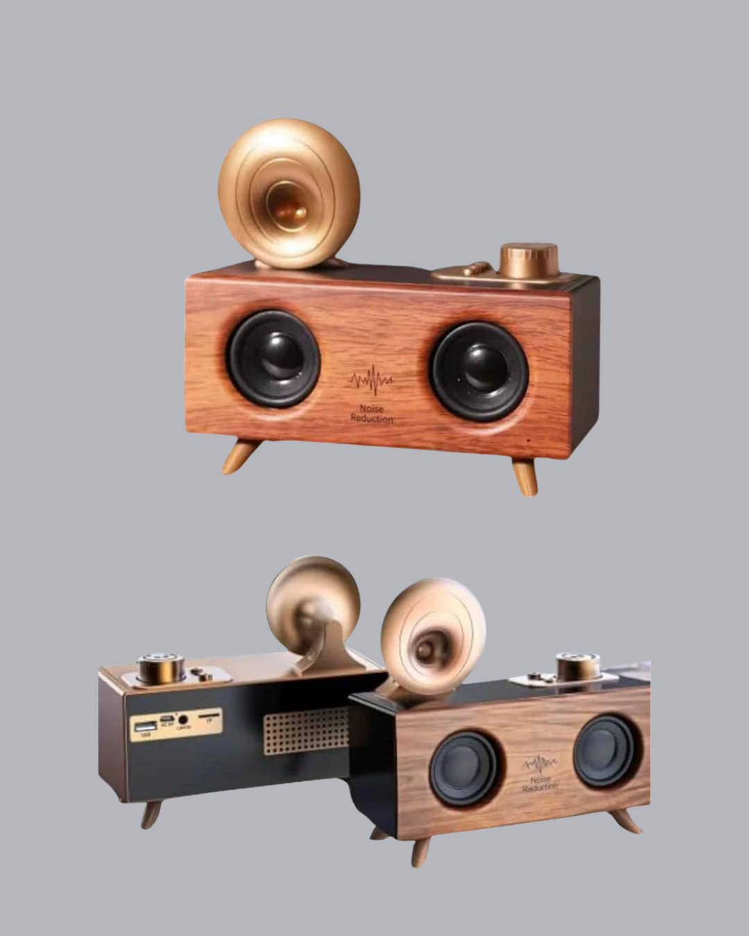 Gramafon Tasarımlı Bluetooth Hoparlör 3D Ses Teknolojili Çok Fonksiyonlu - Bayi Depom