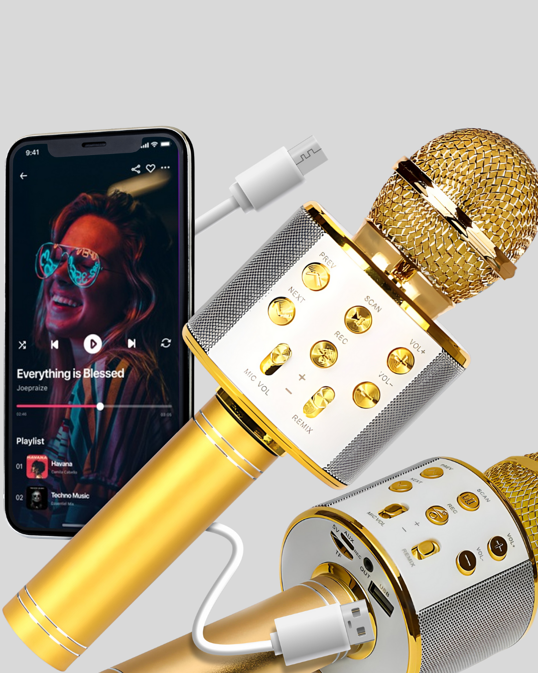 Kablosuz Karaoke Mikrofon USB AUX Destekli Parti ve Eğlence İçin - Bayi Depom