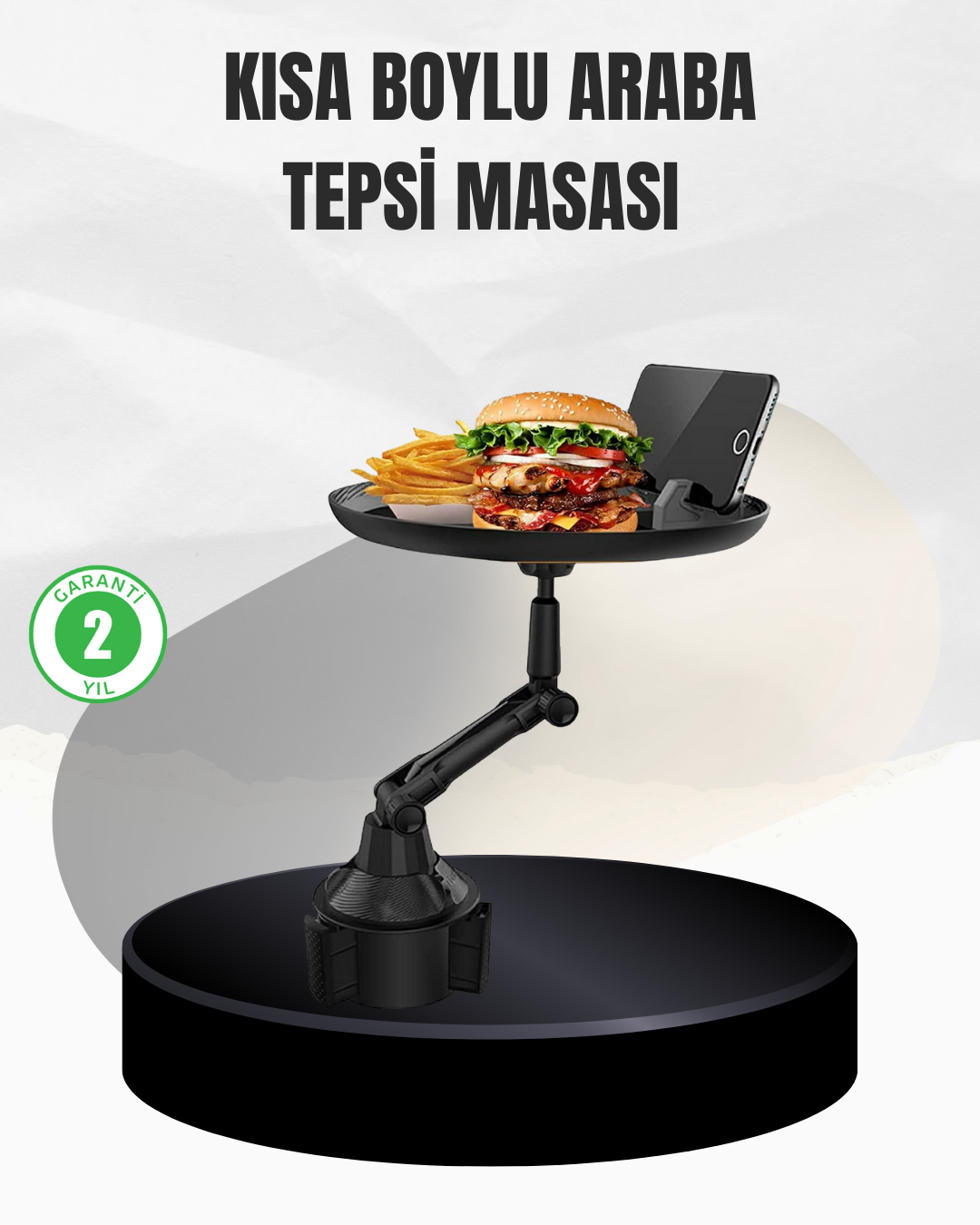 Universal Araç İçi Bardaklık Tepsisi 9 İnç Yemek Alanı ve Telefon Standlı - Bayi Depom
