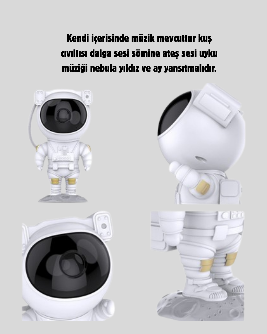 Bluetooth Müzikli Astronot Projeksiyon Lambası Yıldız ve Ay Efektli - Bayi Depom Bluetooth Müzikli Astronot Projeksiyon Lambası Yıldız ve Ay Efektli - Bayi Depom