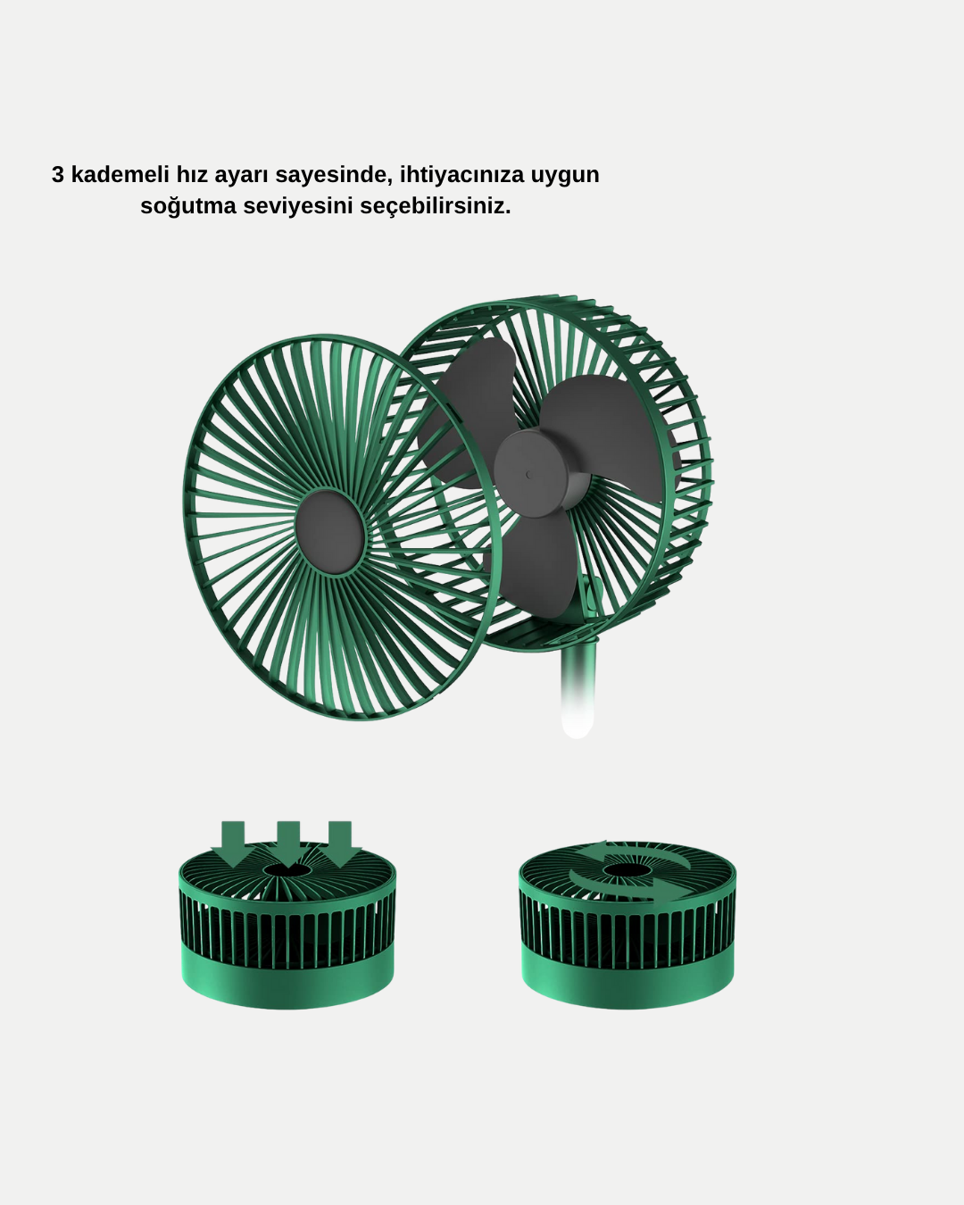 Katlanabilir Şarjlı Mini Fan 3 Kademeli Hız Ayarlı Taşınabilir - Bayi Depom