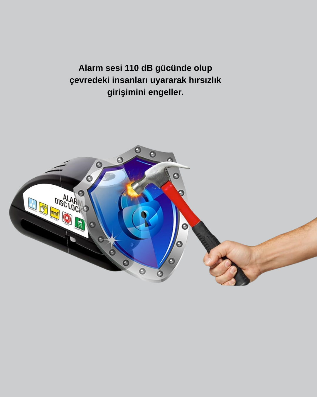 110 dB Alarmlı Disk Fren Kilidi Su Geçirmez Çelik Gövde Motosiklet Güvenlik - Bayi Depom 110 dB Alarmlı Disk Fren Kilidi Su Geçirmez Çelik Gövde Motosiklet Güvenlik - Bayi Depom