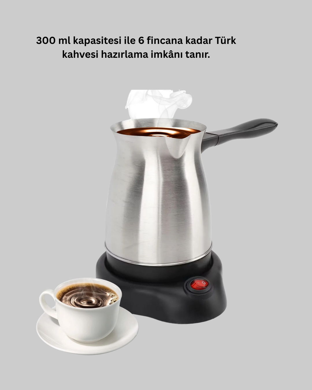 800W Paslanmaz Elektrikli Cezve Gizli Rezistans ve Ergonomik Kulp - Bayi Depom 800W Paslanmaz Elektrikli Cezve Gizli Rezistans ve Ergonomik Kulp - Bayi Depom