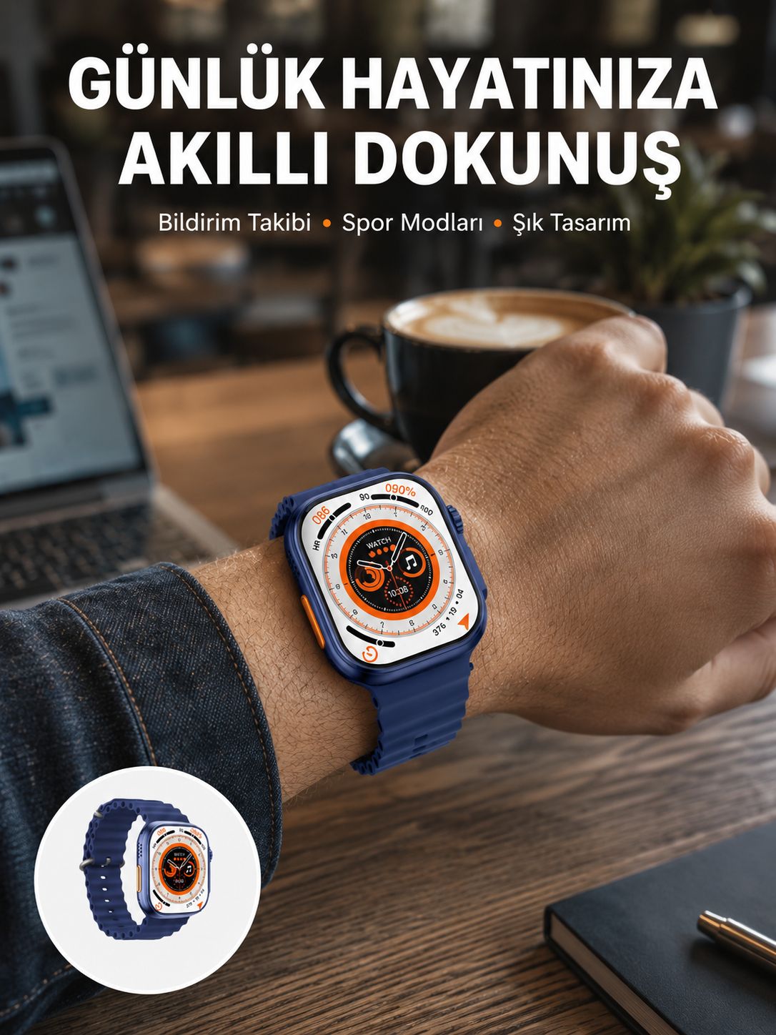 Akıllı Saat 360 mAh Çoklu Spor Modlu Lacivert Siyah Kordon Yeni Nesil - Bayi Depom Akıllı Saat 360 mAh Çoklu Spor Modlu Lacivert Siyah Kordon Yeni Nesil - Bayi Depom