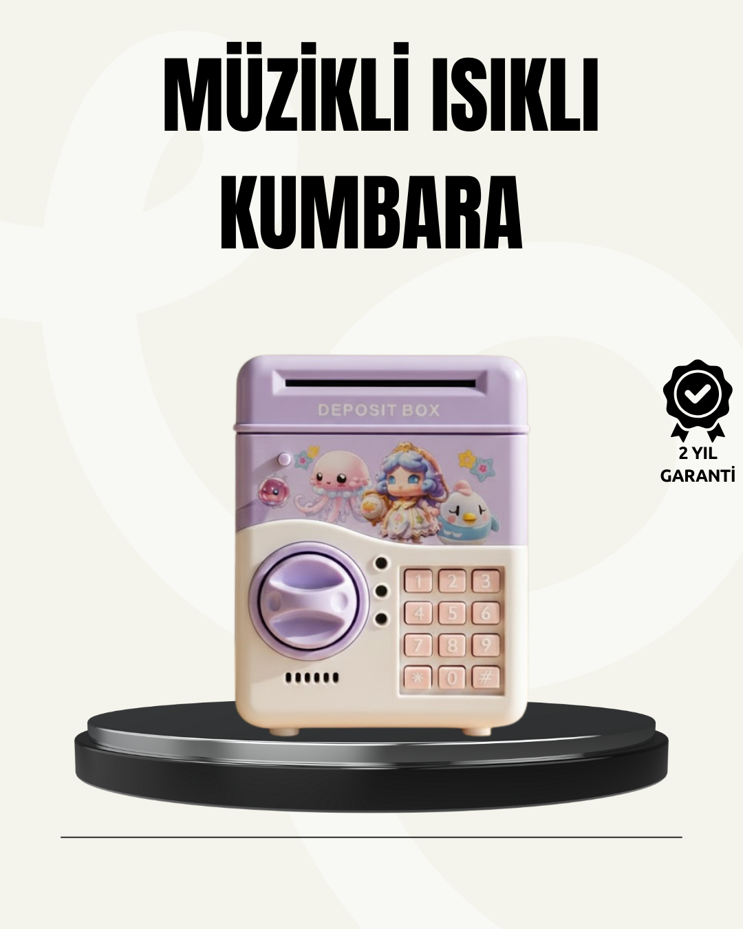 Elektronik Şifreli ATM Görünümlü Çocuk Kumbarası Mor - Bayi Depom