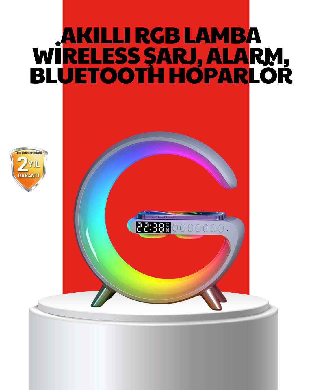 Kablosuz Şarjlı Atmosfer Lambası Bluetooth Hoparlör ve Akıllı Alarm Özellikli - Bayi Depom Kablosuz Şarjlı Atmosfer Lambası Bluetooth Hoparlör ve Akıllı Alarm Özellikli - Bayi Depom