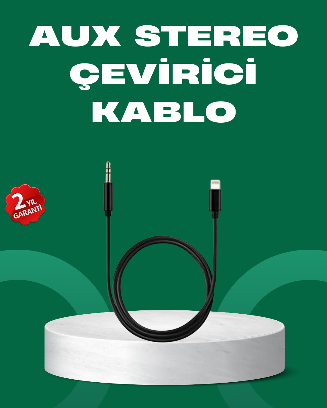 Lightning to 3.5mm Aux Ses Dönüştürücü Kablo 1 Metre Stereo Uyumlu - Bayi Depom Lightning to 3.5mm Aux Ses Dönüştürücü Kablo 1 Metre Stereo Uyumlu - Bayi Depom