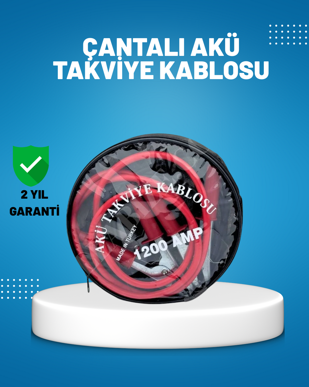 1200 Amper Akü Takviye Kablosu 2 Metre İzoleli Bakır Uçlu - Bayi Depom