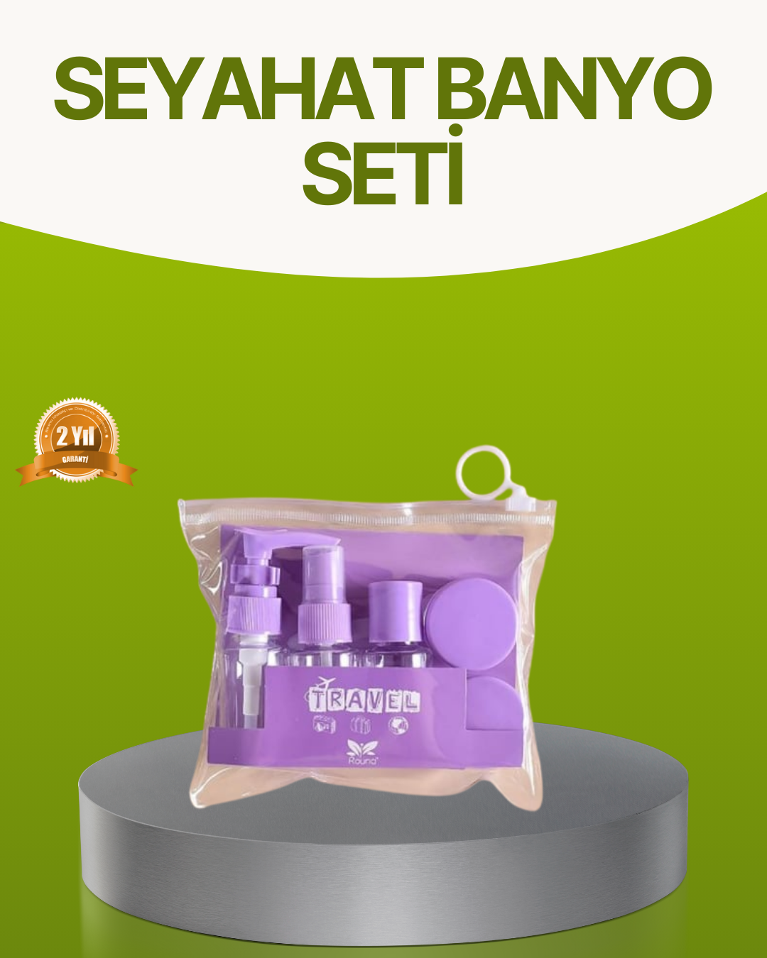 Seyahat Banyo Seti 5 Parça Şeffaf Taşıma Çantalı 30 ml - Bayi Depom