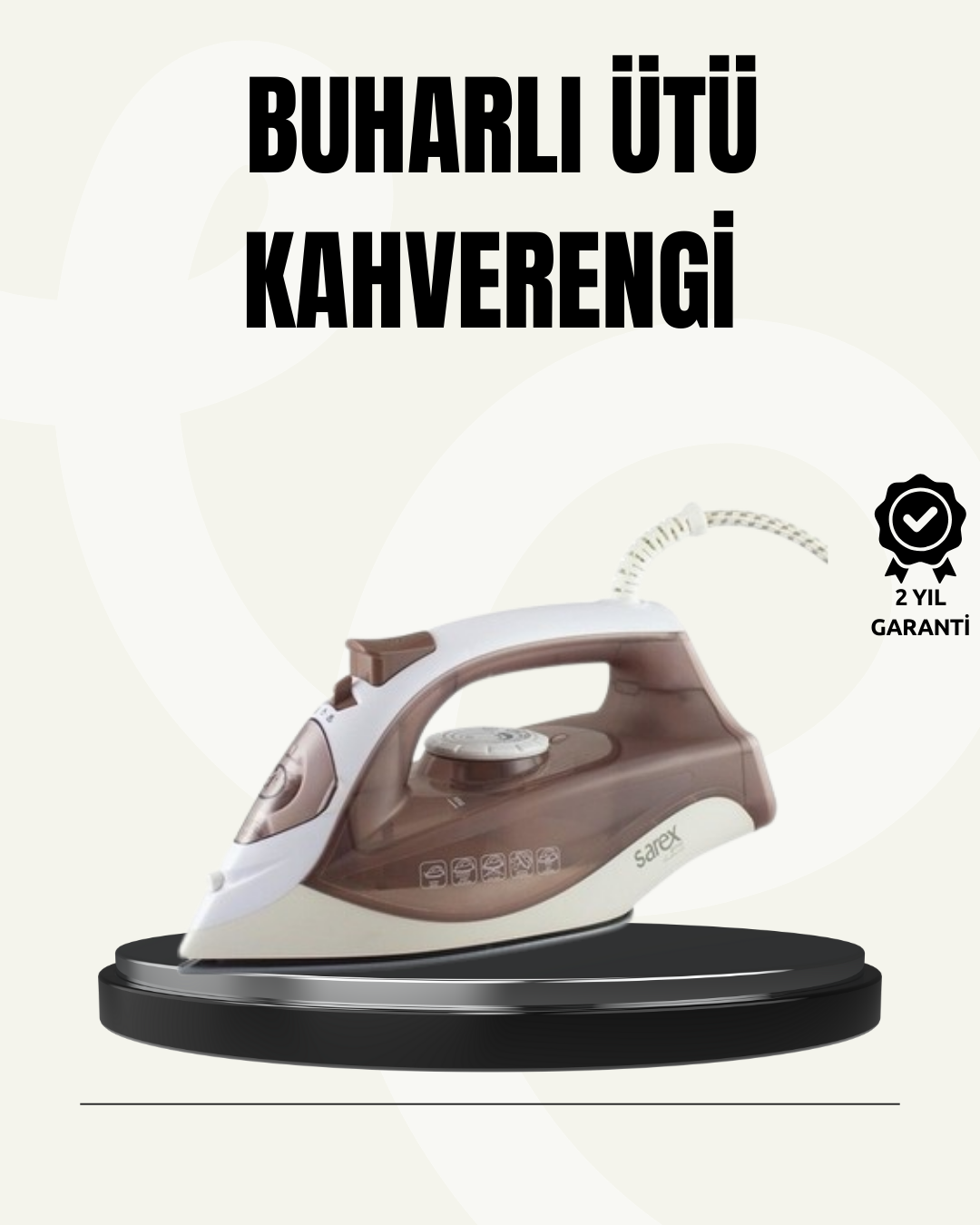 Buharlı Ütü 2200W Seramik Taban 300 ml Kahverengi Dikey Ütüleme - Bayi Depom