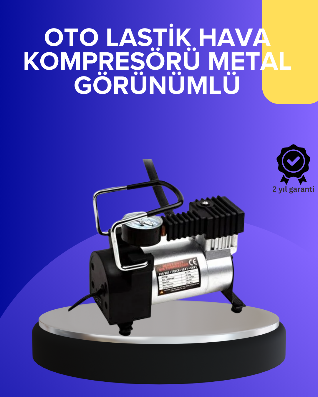 Metal Gövdeli Oto Lastik Hava Kompresörü 12V 140 PSI Hızlı Şişirme - Bayi Depom Metal Gövdeli Oto Lastik Hava Kompresörü 12V 140 PSI Hızlı Şişirme - Bayi Depom