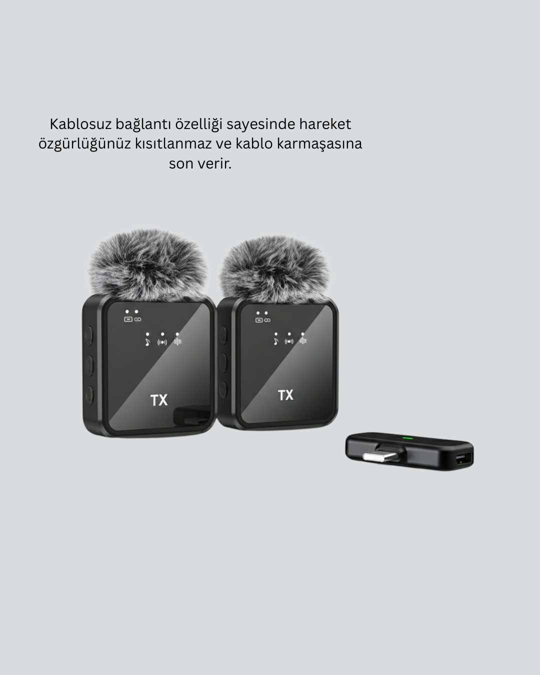 2in1 Kablosuz Yaka Mikrofonu iOS ve Android Uyumlu - Bayi Depom 2in1 Kablosuz Yaka Mikrofonu iOS ve Android Uyumlu - Bayi Depom