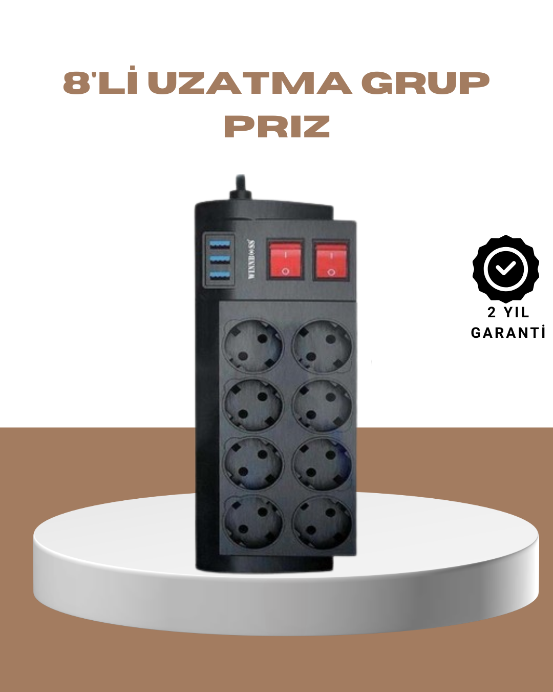 Güçlü Termal Korumalı 8 Priz + 3 USB Çoklu Uzatma Kablosu 2m - Bayi Depom Güçlü Termal Korumalı 8 Priz + 3 USB Çoklu Uzatma Kablosu 2m - Bayi Depom