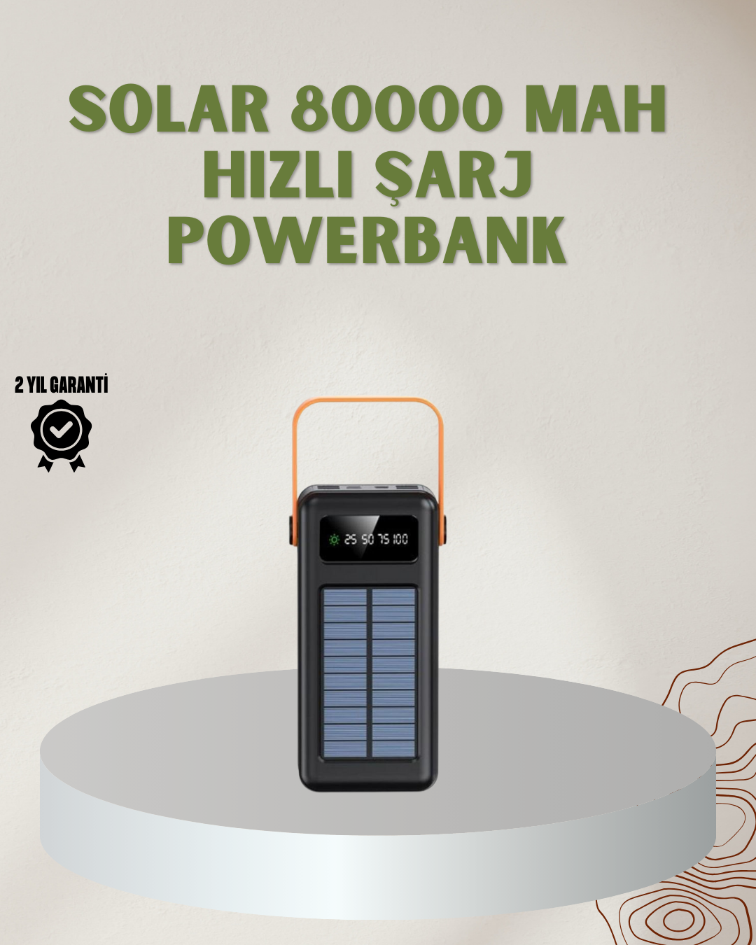 Powerbank Solar Fenerli Çoklu Kablolu Taşınabilir Şarj Aleti - Bayi Depom