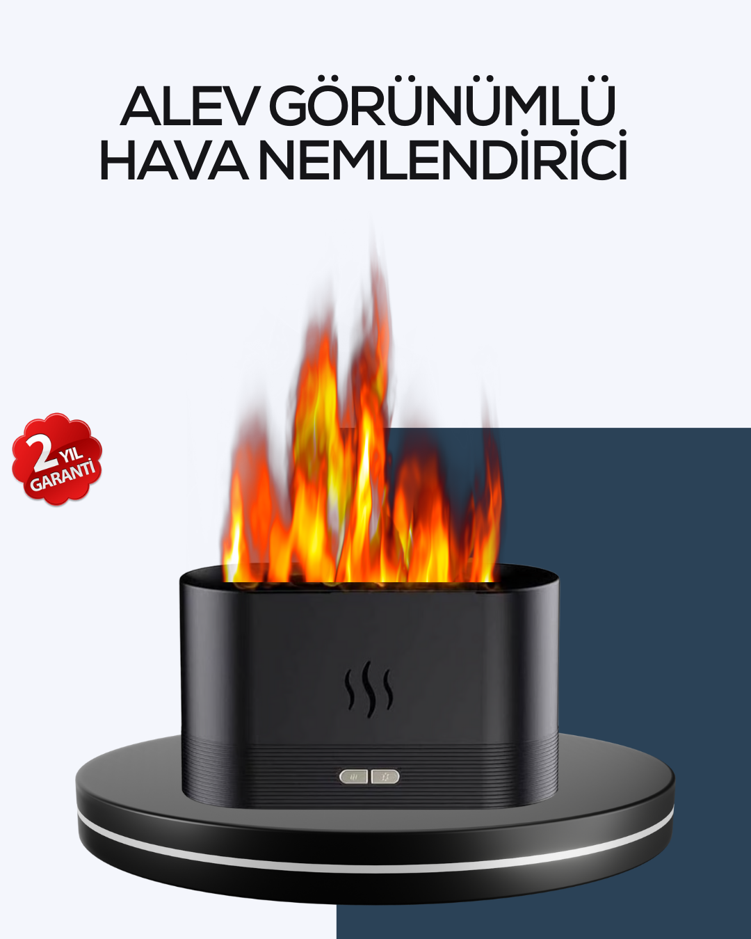 Aromatik Oda Kokusu Difüzörü Alev Tasarımlı LED Işıklı Nemlendirici - Bayi Depom