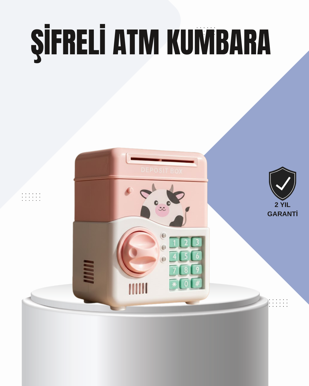 Pembe Elektronik Şifreli Otomatik Para Çeken ATM Kumbarası - Bayi Depom