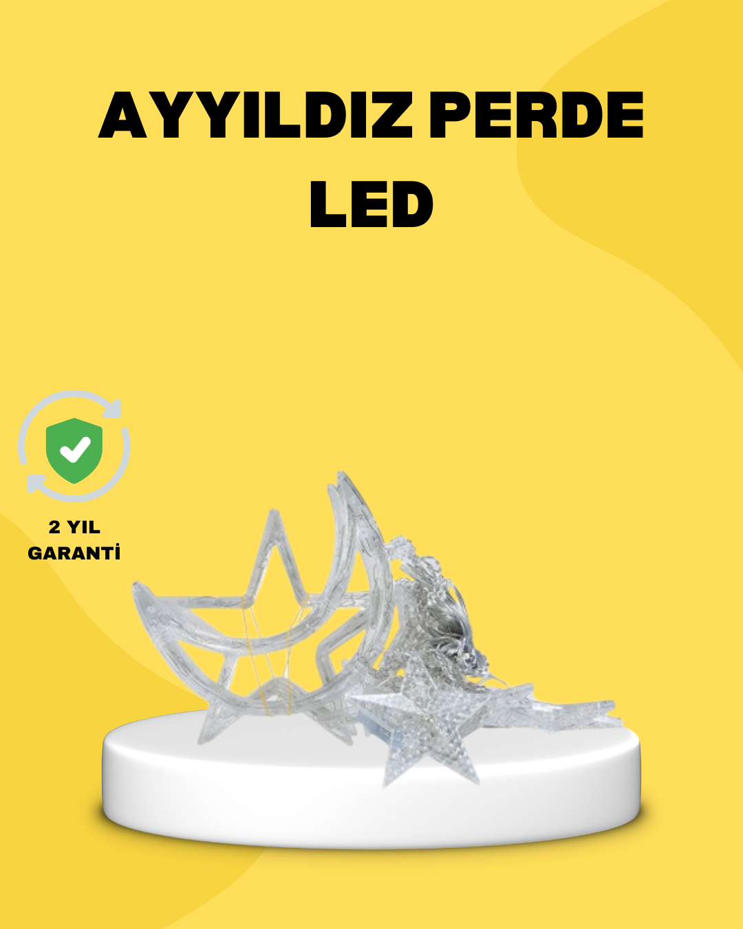126 LED’li Yıldız Ay Perde Işık Prizden Çalışan Dekoratif Aydınlatma - Bayi Depom