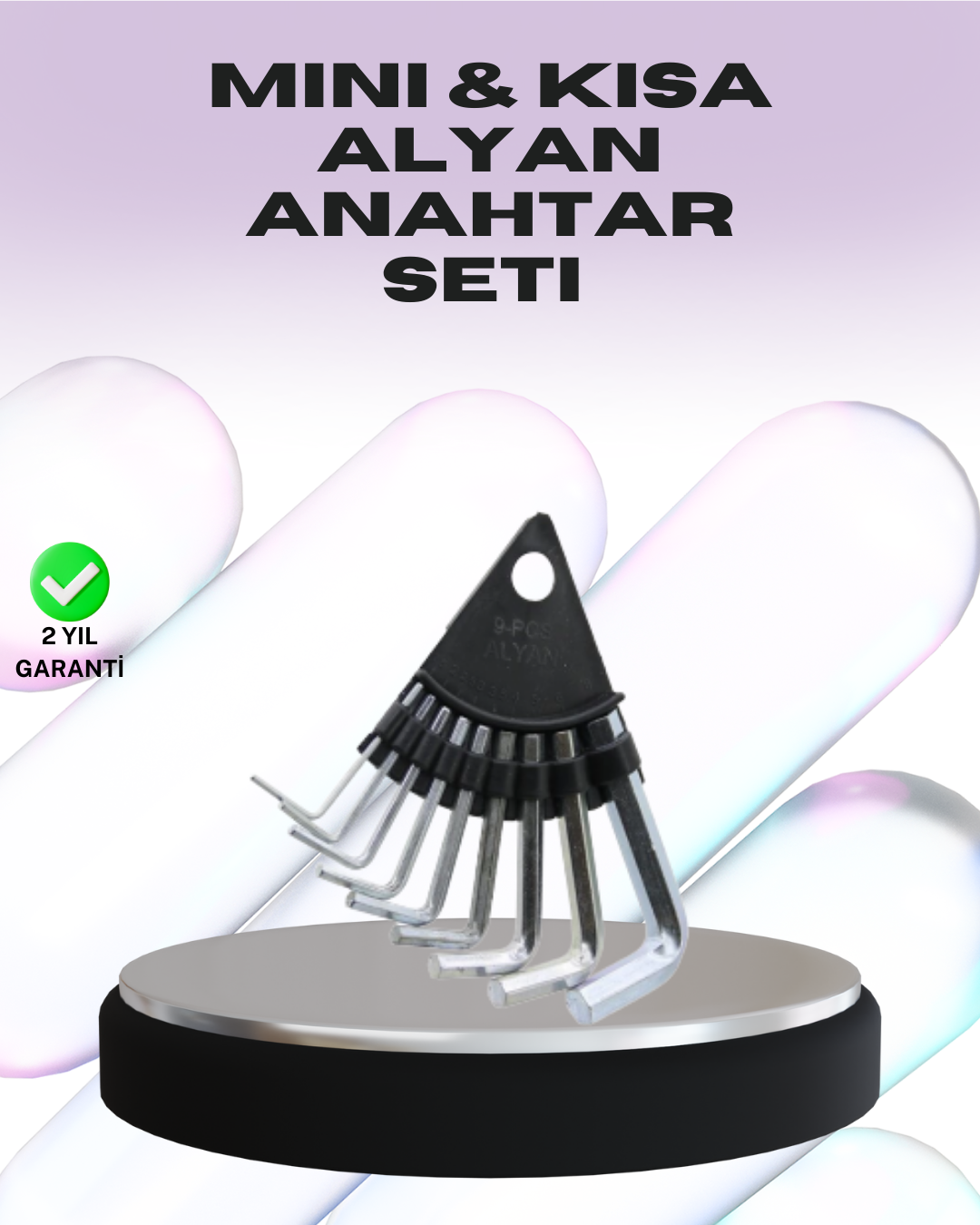 9 Parça Alyan Anahtar Seti Farklı Metrik Ölçü Pratik Taşıma - Bayi Depom