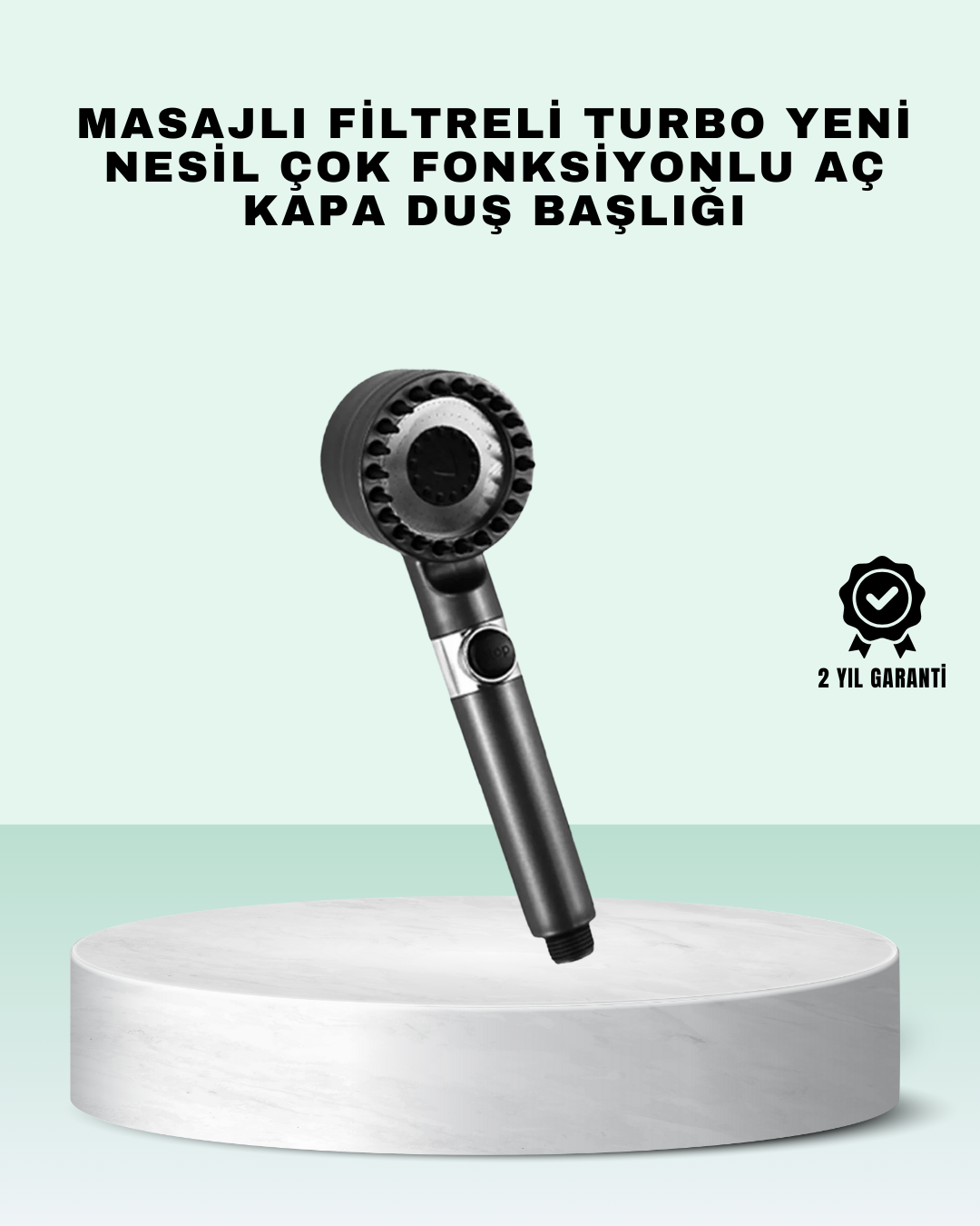 Aç Kapa Tuşlu Filtreli Duş Başlığı Yeni Nesil Tasarım - Bayi Depom