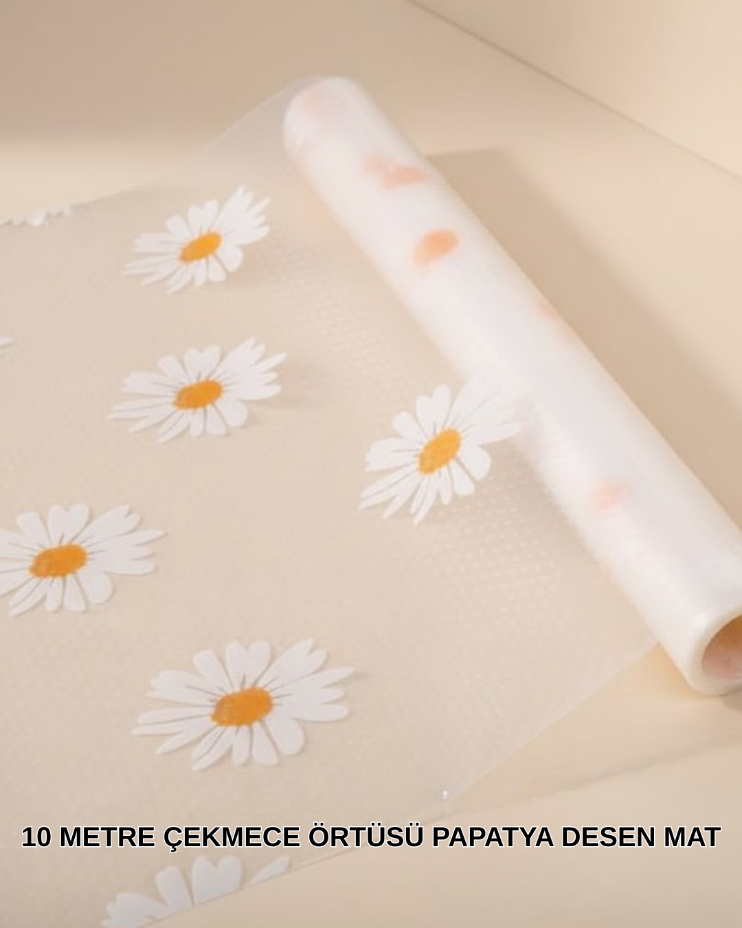 10 Metre Papatya Desenli Kolay Temizlenebilir Çekmece Matı - Bayi Depom 10 Metre Papatya Desenli Kolay Temizlenebilir Çekmece Matı - Bayi Depom
