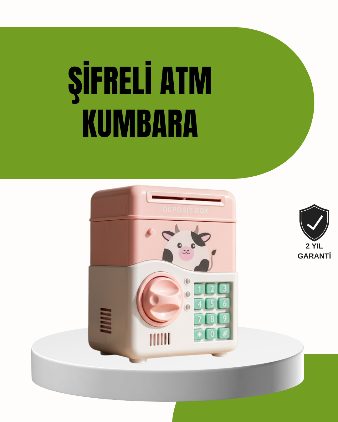ATM Tasarımlı Pembe Işıklı Sesli Çocuk Kumbarası - Bayi Depom