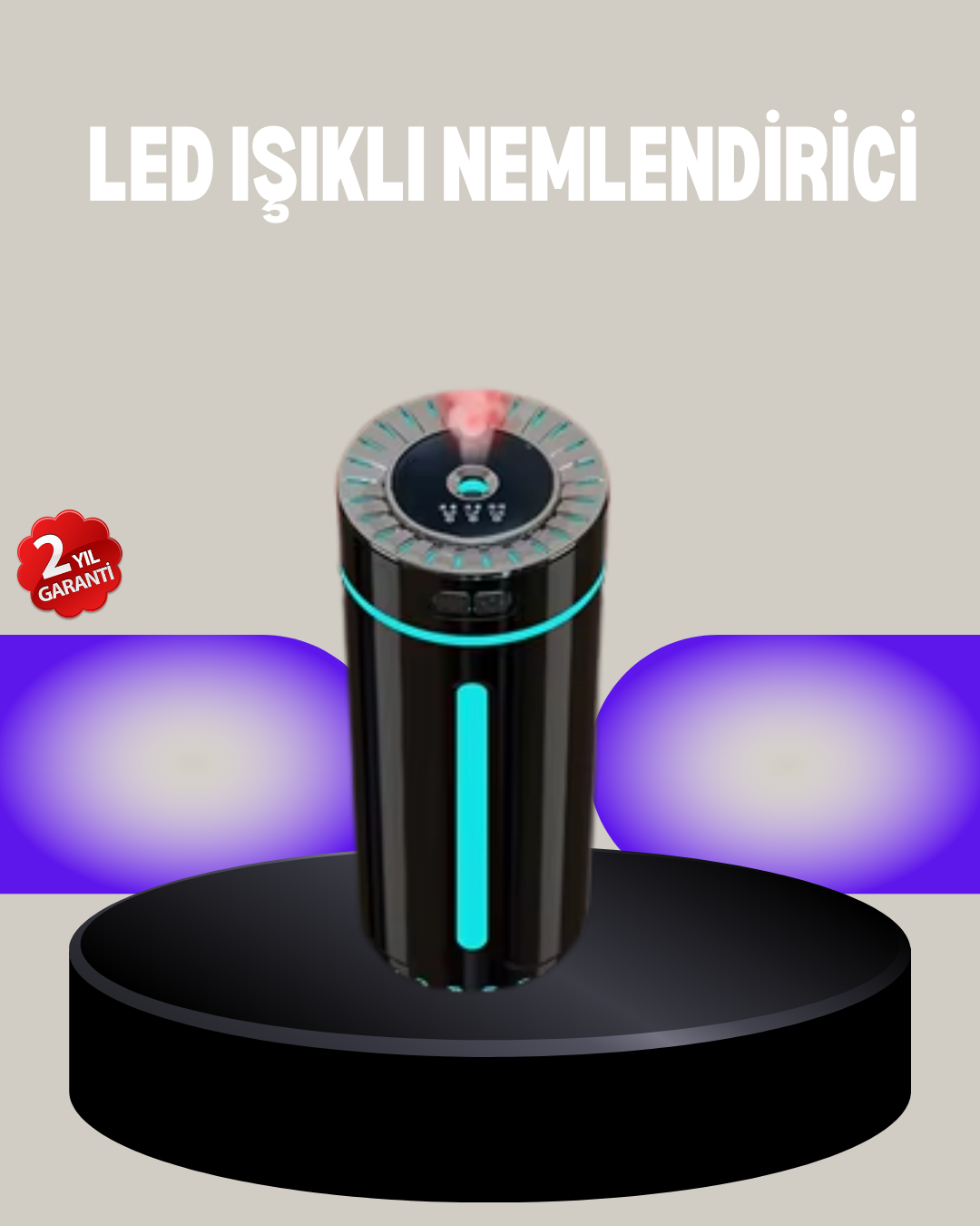 Aromaterapi Özellikli Ultrasonik Hava Nemlendirici LED Atmosfer Işığı - Bayi Depom