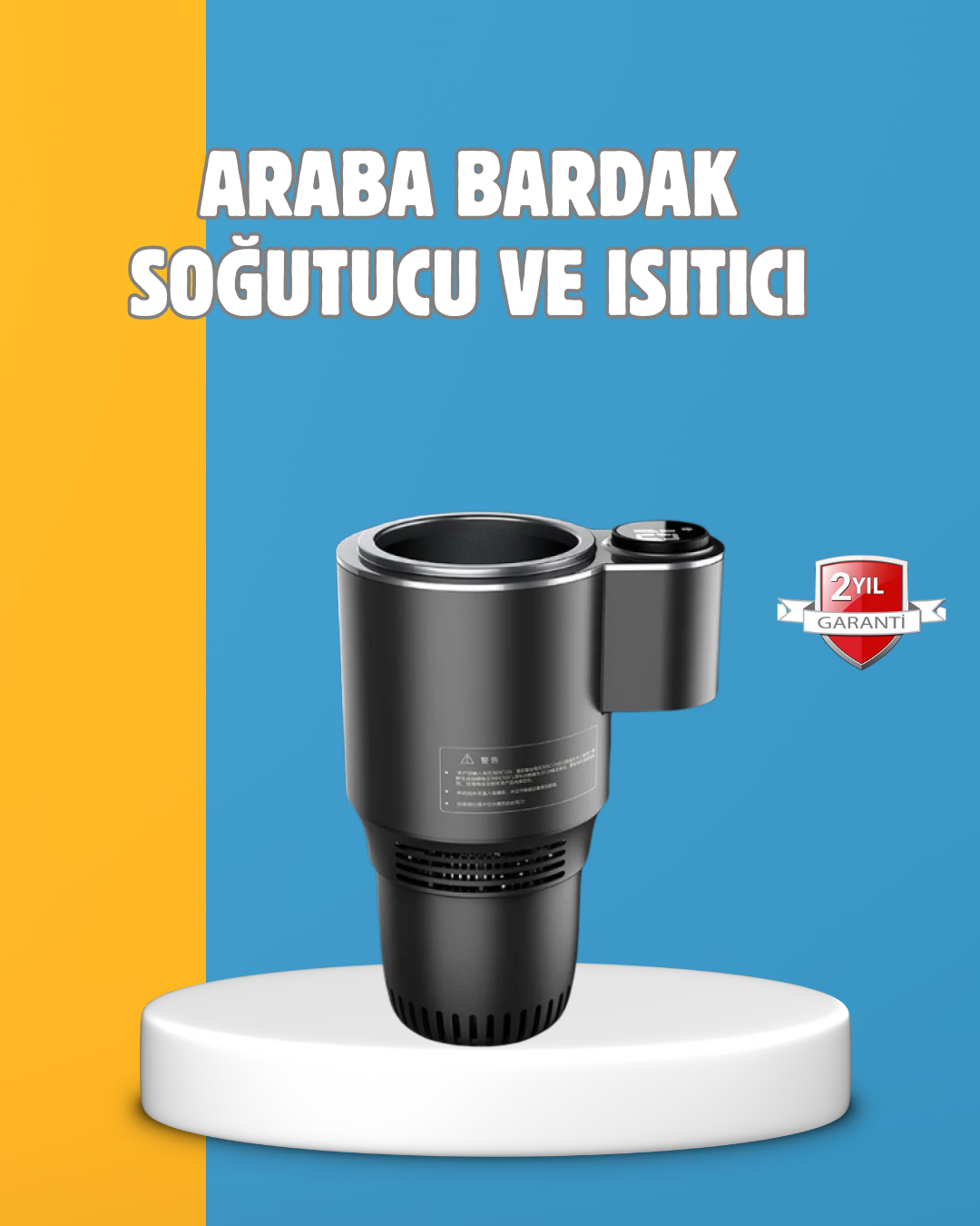 Dijital Ekranlı Akıllı Bardaklık Araç İçi Termal Isıtıcı Soğutucu - Bayi Depom