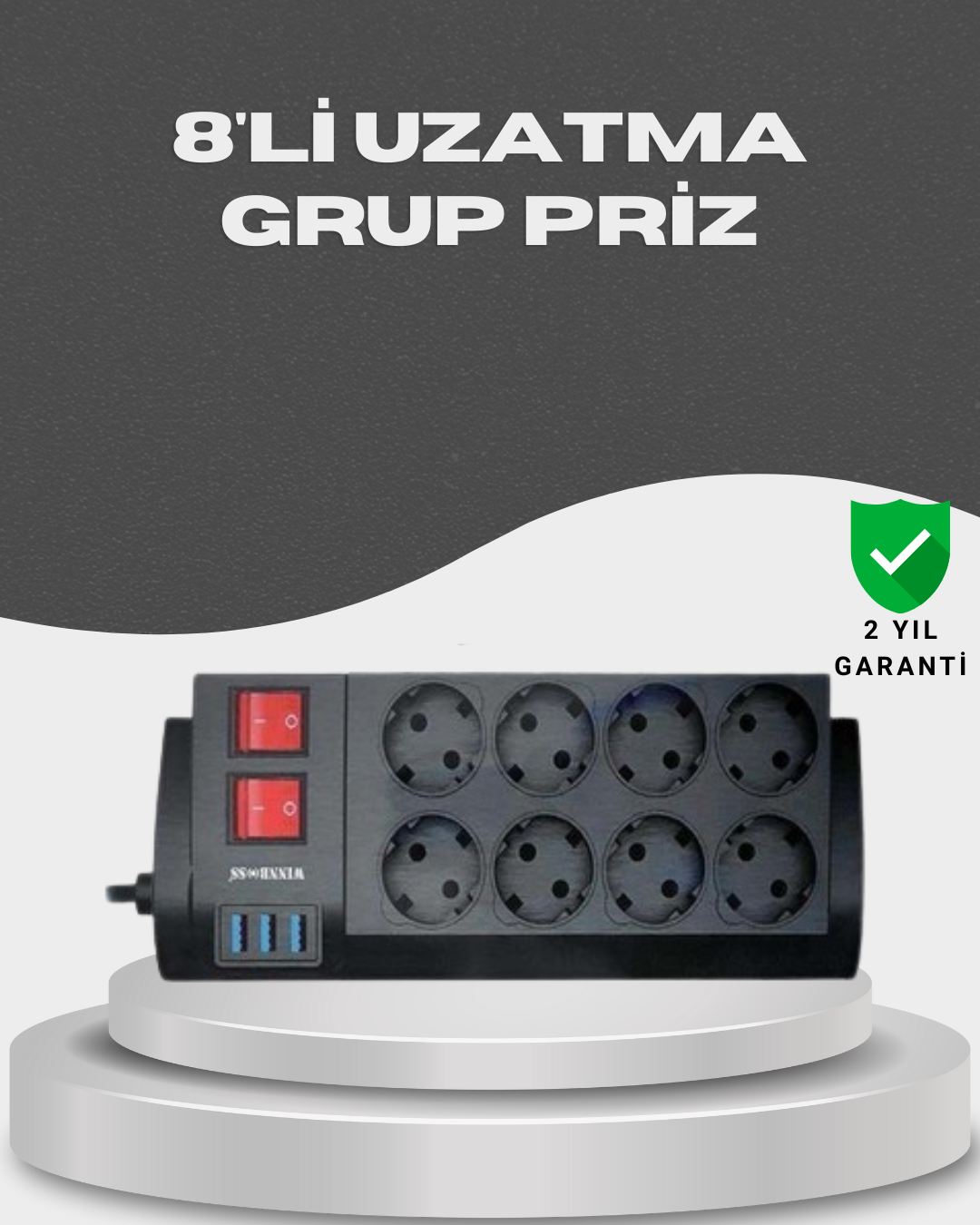 Akım Korumalı 8’li Priz 3 USB’li Uzatma Kablosu Isıya Dayanıklı 2 Metre - Bayi Depom Akım Korumalı 8’li Priz 3 USB’li Uzatma Kablosu Isıya Dayanıklı 2 Metre - Bayi Depom