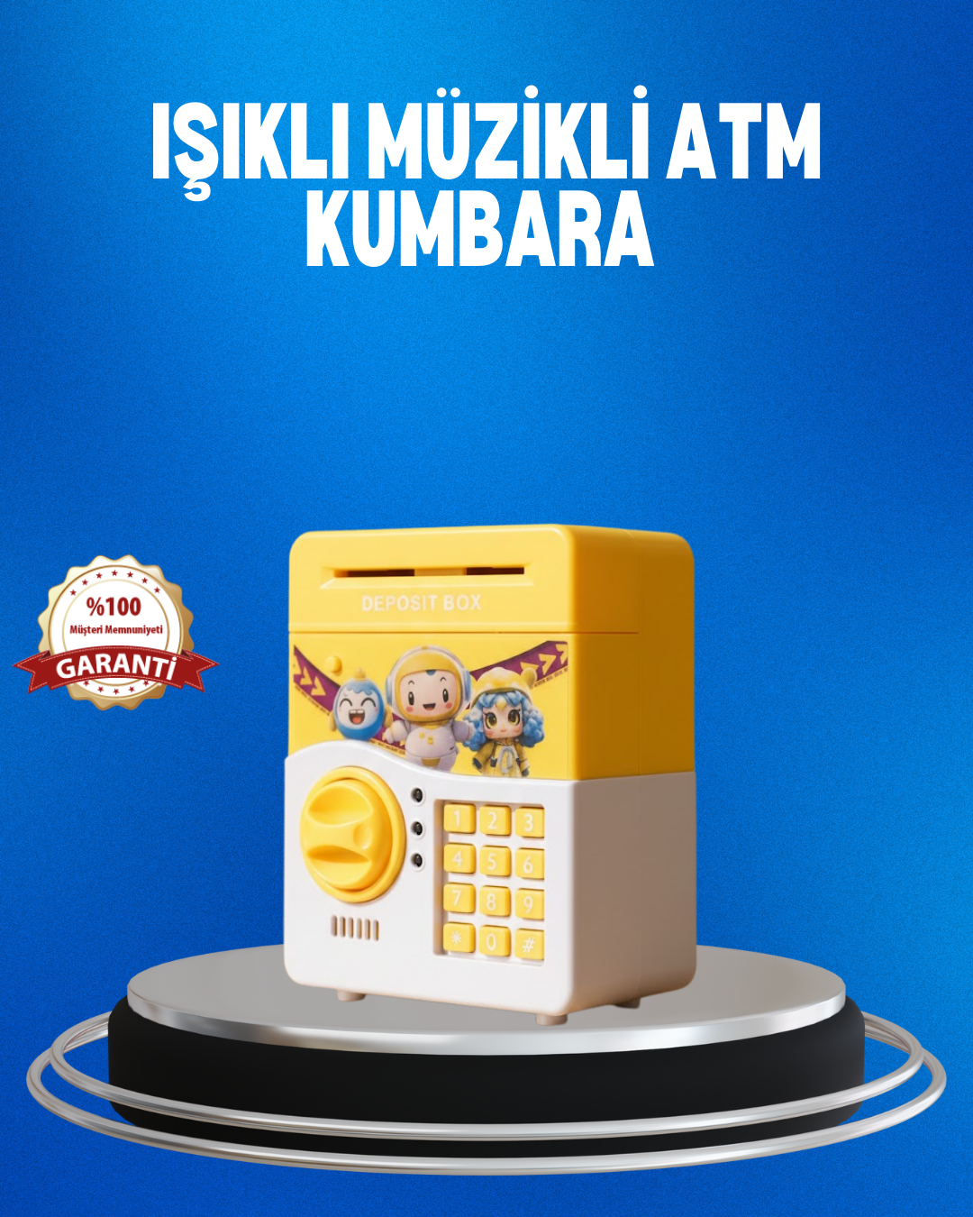 Çocuklar İçin Sarı Elektronik Şifreli Para Biriktirme Kumbarası - Bayi Depom