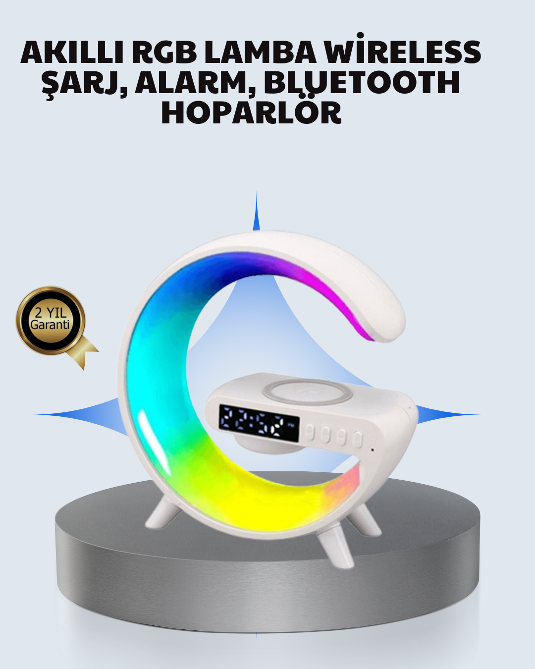 Başucu İçin Tasarlanmış Kablosuz Şarjlı Gece Lambası ve Bluetooth Ses Sistemi - Bayi Depom Başucu İçin Tasarlanmış Kablosuz Şarjlı Gece Lambası ve Bluetooth Ses Sistemi - Bayi Depom