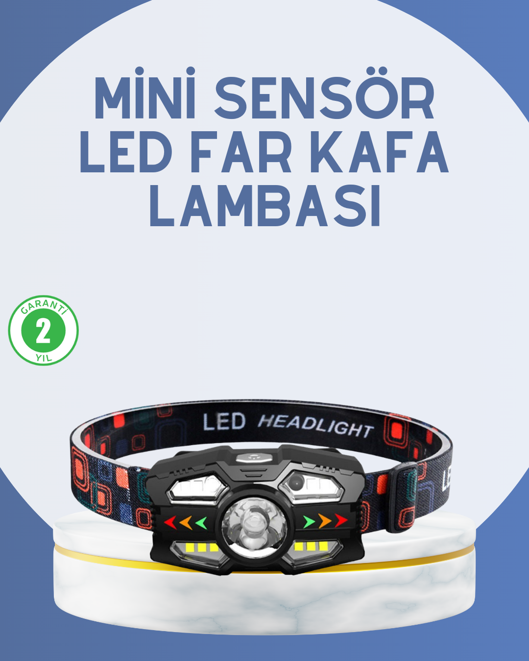 El Sensörlü LED Far Suya Dayanıklı Şarjlı Kafa Lambası - Bayi Depom