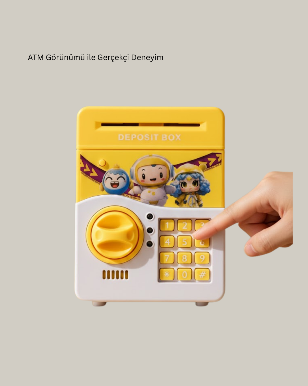ATM Tasarımlı Sarı Işıklı Sesli Elektronik Kumbara - Bayi Depom