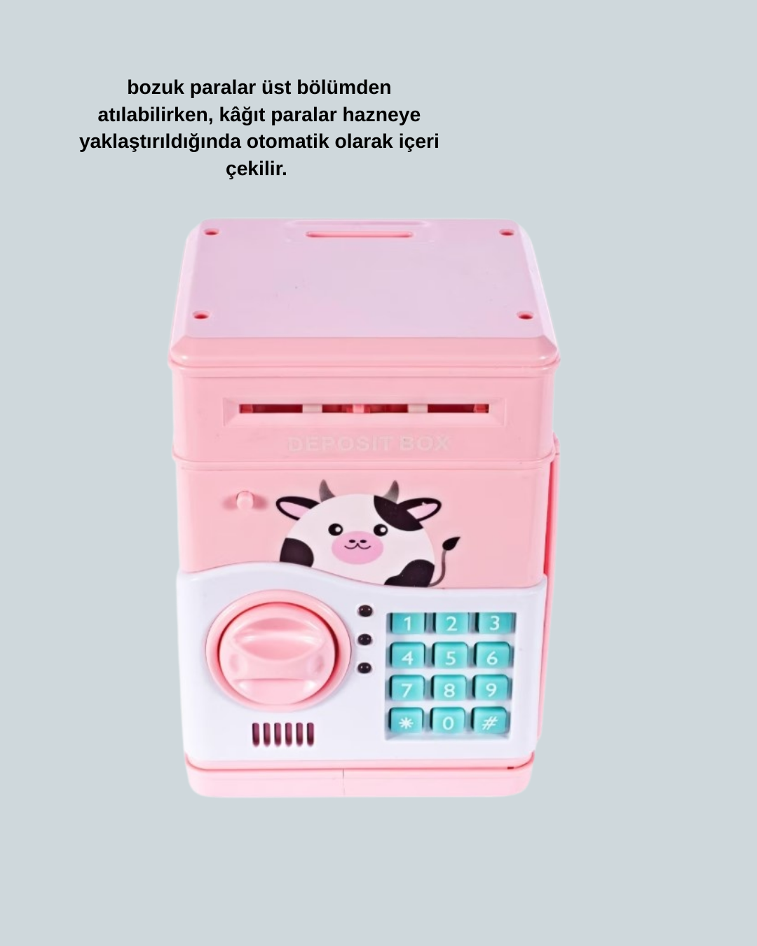 ATM Tasarımlı Pembe Işıklı Sesli Çocuk Kumbarası - Bayi Depom